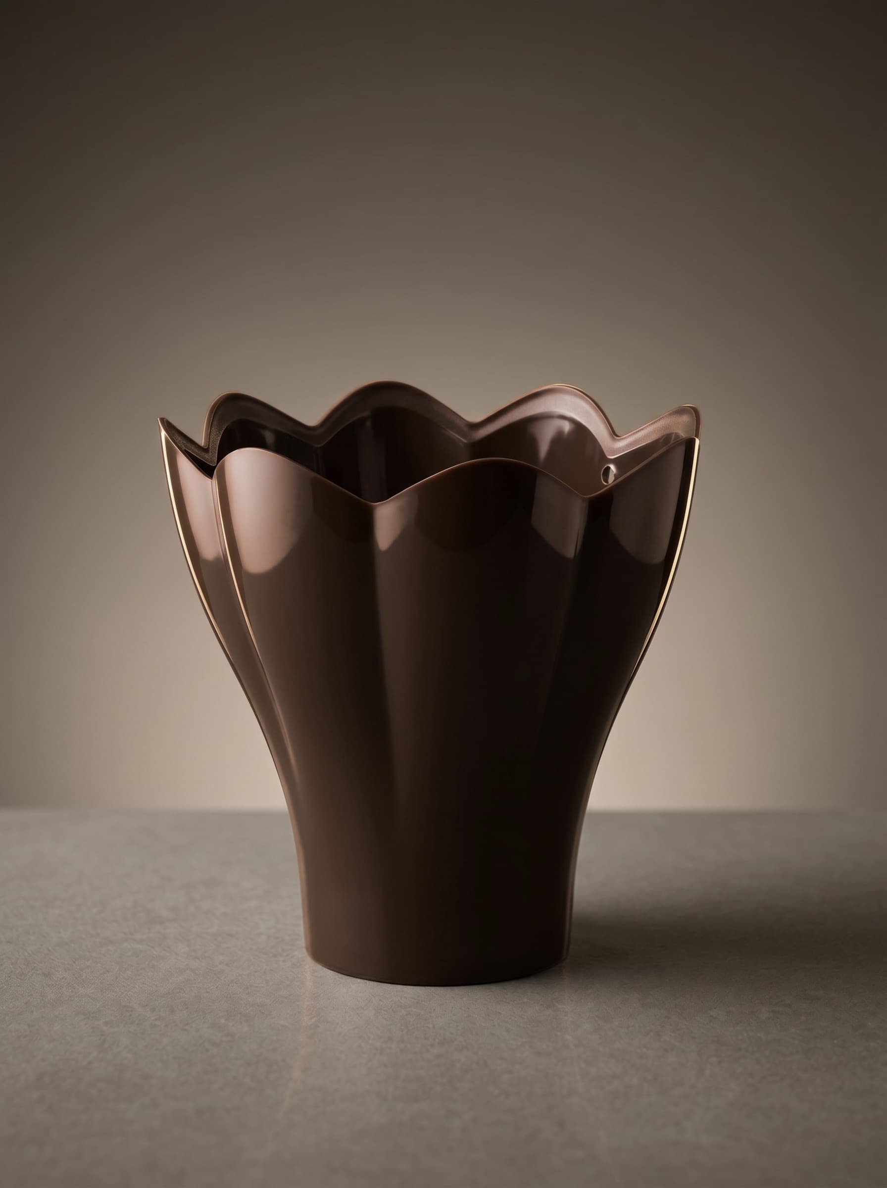 WK Cup Rain Chain — Dark Wooden Brown